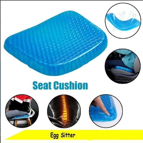 Back Pain Relief Gel Seat Cushion | Honeycomb Support for Office Chair, Study Sessions Car & Long Sitting 🔥